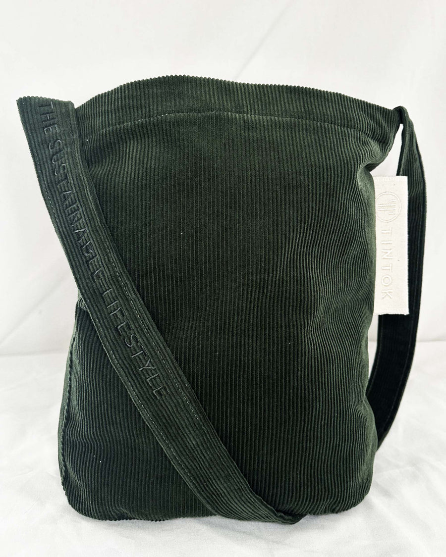 Sac en velours côtelé Mati - Vert forêt